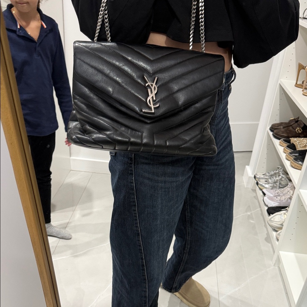 Yves Saint Laurent Black Quilted Shoulder Bag with Chain Strap - Picture 5 of 5